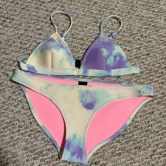 Triangl Bibi Luna Bikini Cloud Tie Dye Matching Set- Top Small, Bottom Medium - Picture 1 of 8
